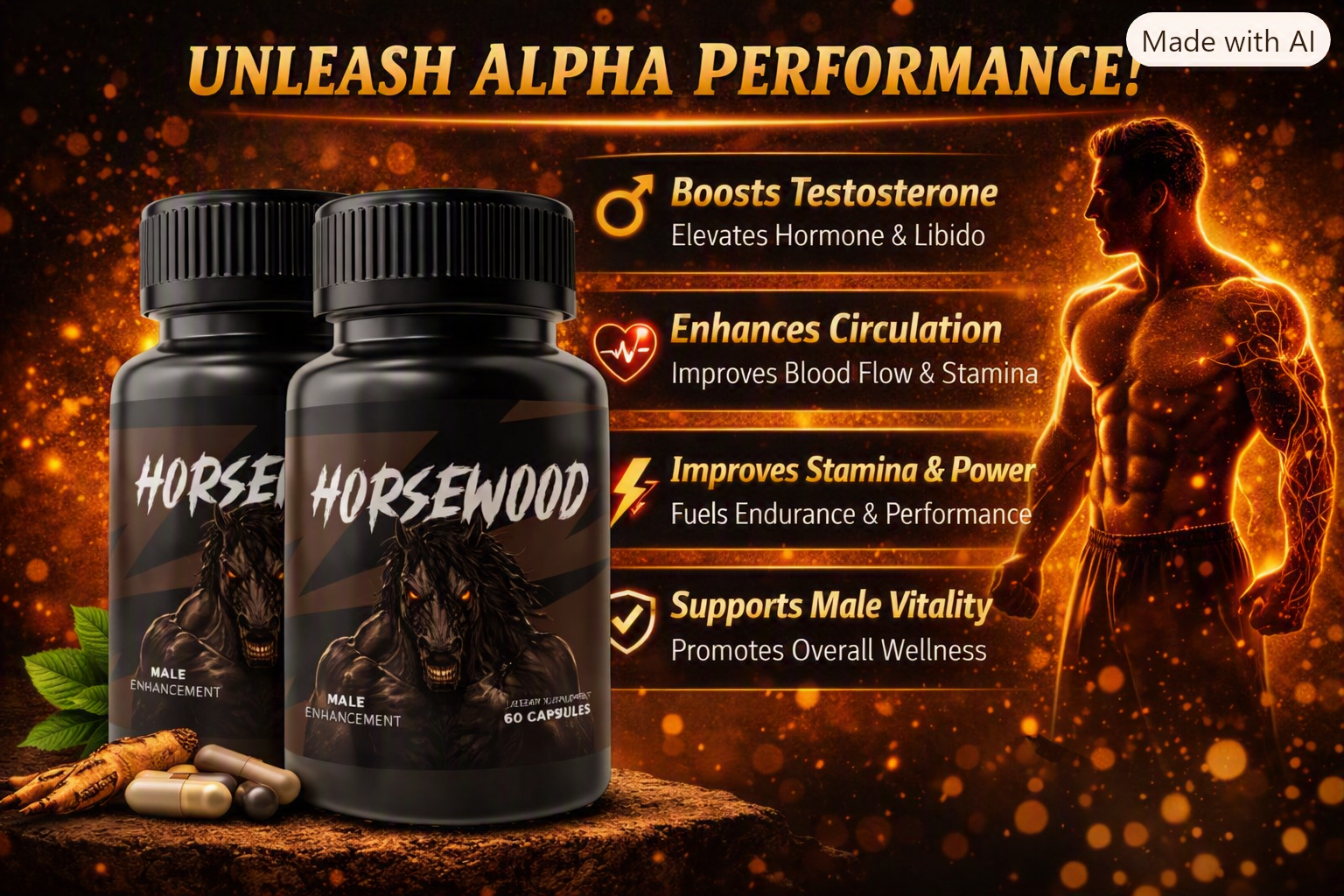 How HorseWood is positioned to support testosterone, circulation, stamina and vitality
